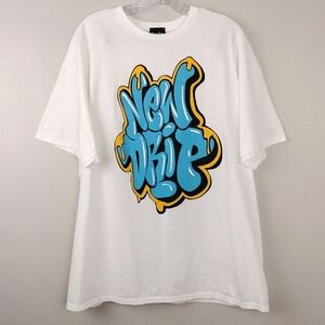 NWOT Popular Sports 100% Cotton "New Drip" Graffiti Graphic Tee Sz. XL